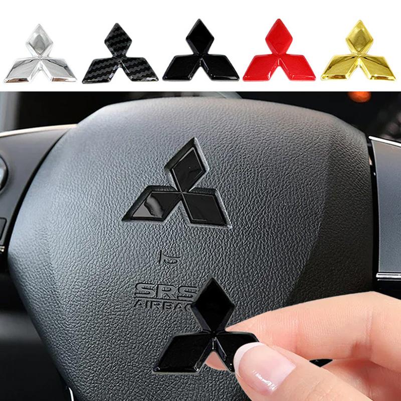Auto Lenkrad Logo Abdeckung Aufkleber Für Mitsubishi Outlander Lancer ASX Eclipse L200 Pajero Delica EVO Attrage Innenteile