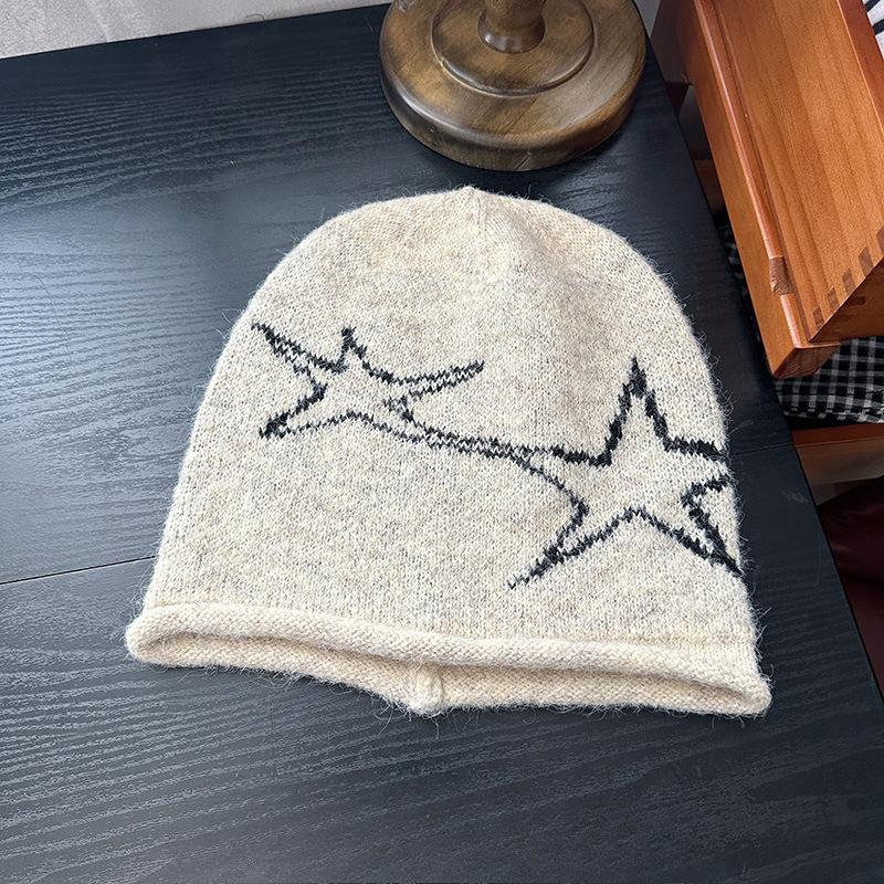 All-match Letters Ancestor Woolen Hat European and American Casual Warm Cold Hat European and American Men and Women Knitted Hat