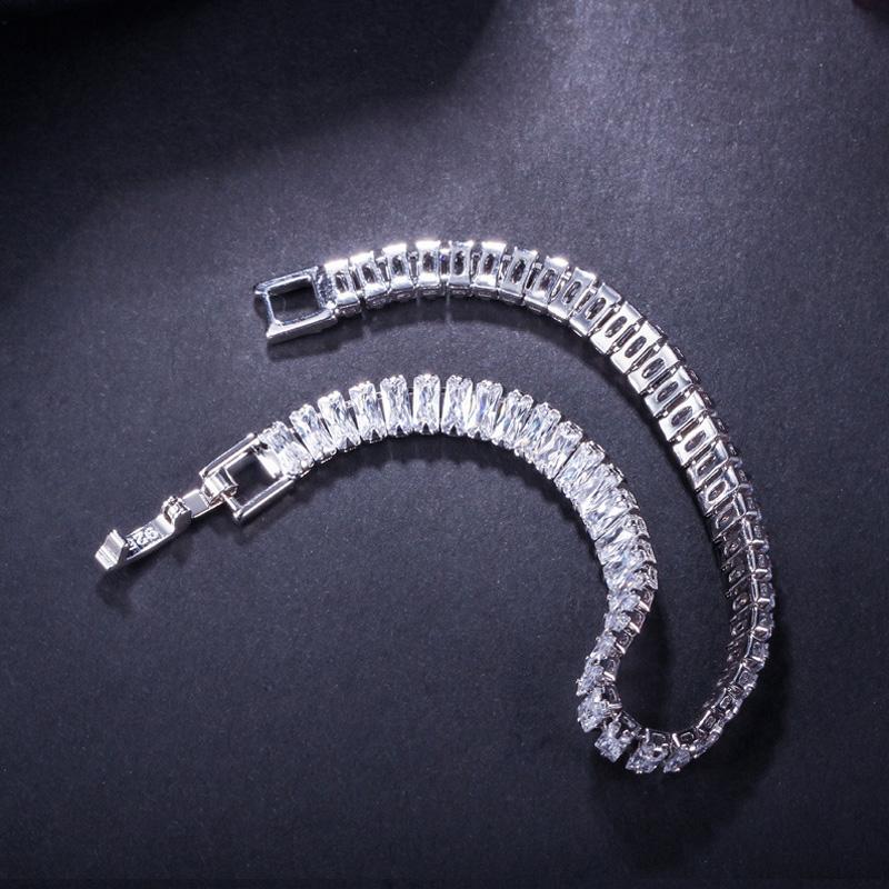 WWJ Yellow Golden Color Jewellery Cubic Zirconia Tennnis Bracelets