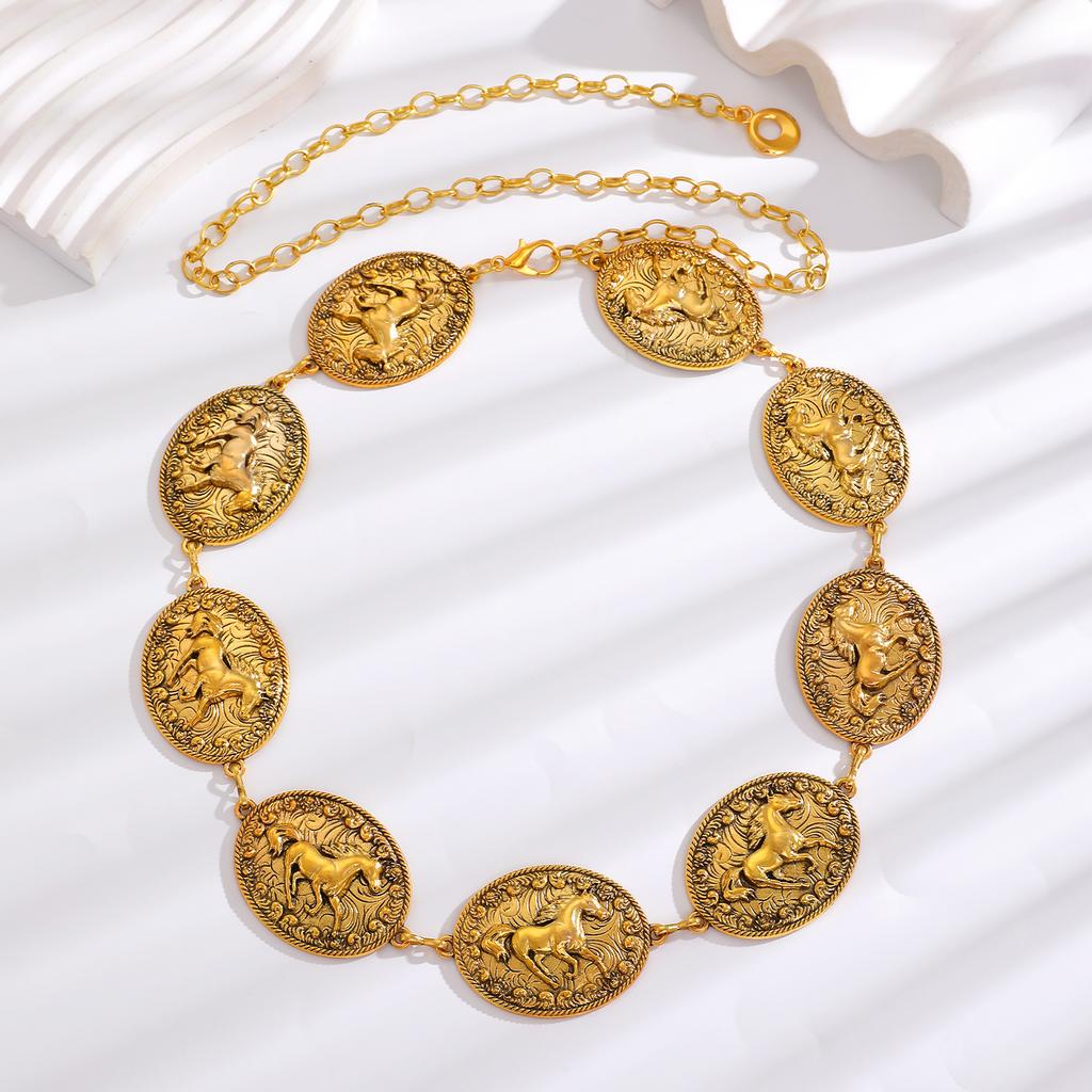 Retro Geometric Fringe Coin Waist Chain For Women Fashion Decorative Belly Dance Dress Ethnic Style Belt