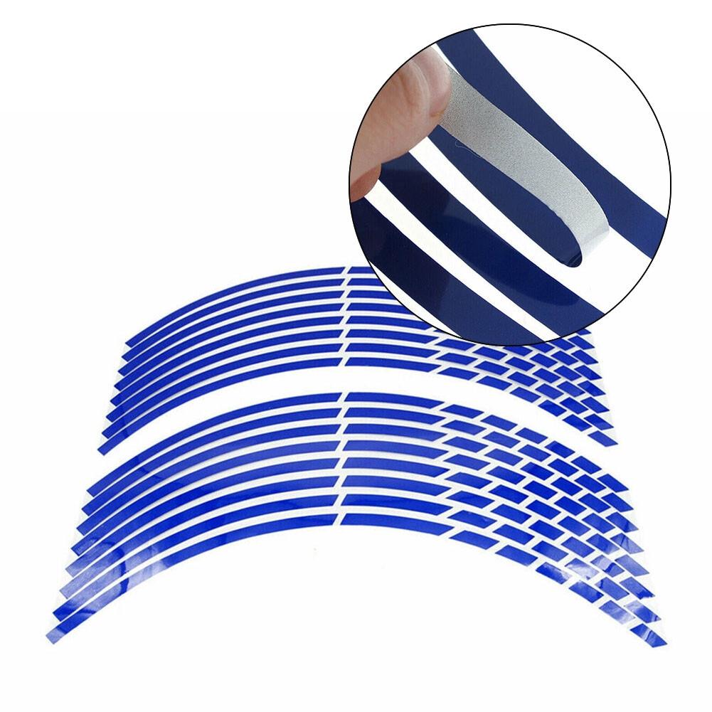 Blue Wheel Rim Sticker Edge Strip Reflective Wheel