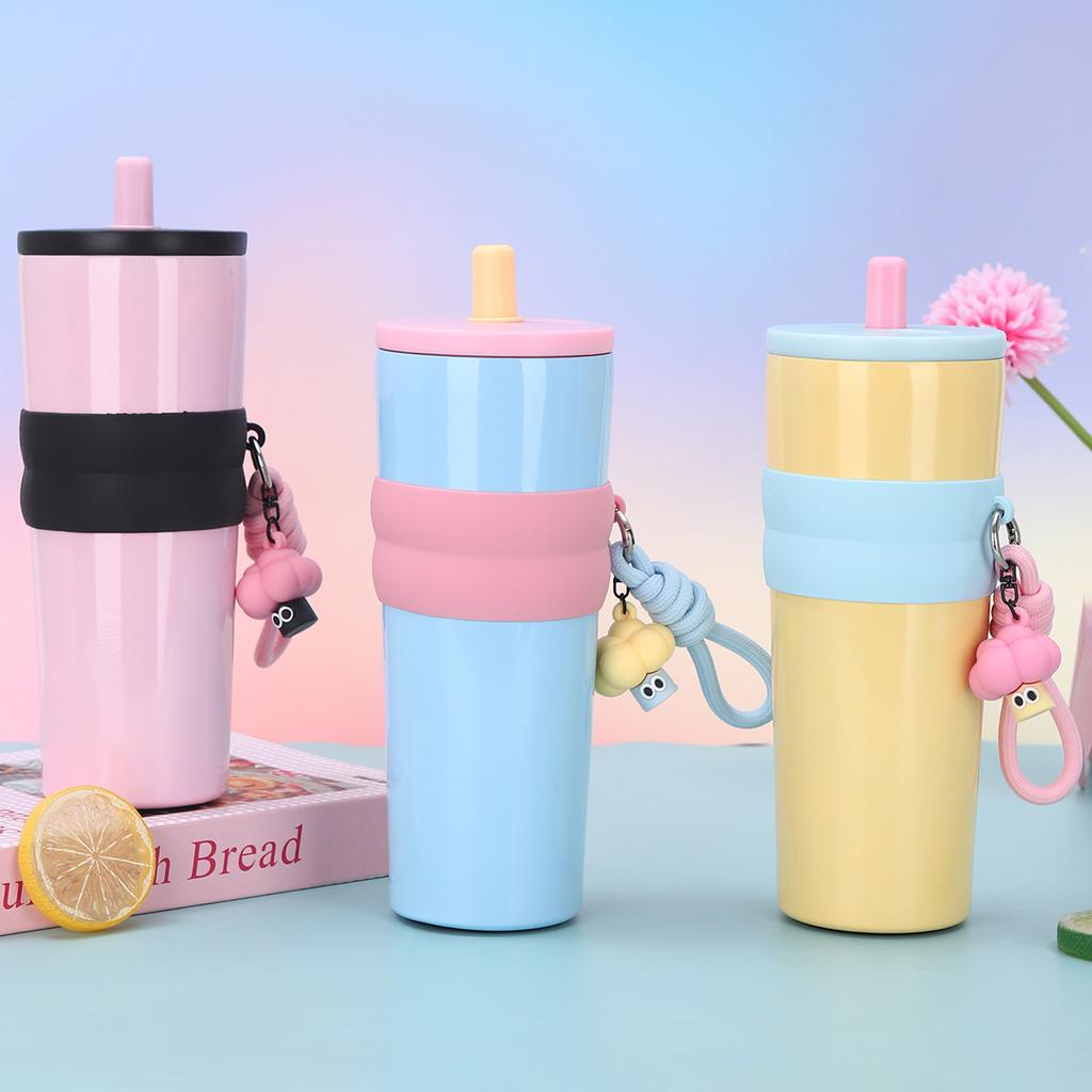 New Handy Rope Handy Ice Bula Cup Steel Double-layer Vacuum Insulated Cup High Appearance Horizontal Straw Cup