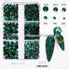 Nail Art Rhinestones: Mixed Color AB Light Pink Champagne Glass Set - Six Grids