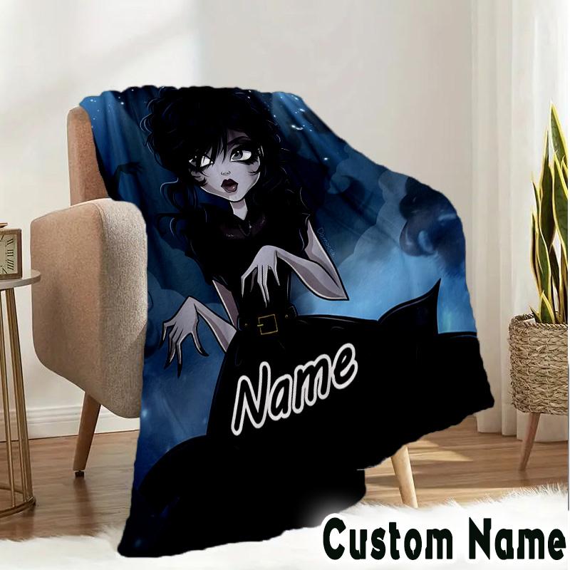 Custom Name Wednesday Blanket Bedding Blanket Picnic Blanket for Women Men, Throw Blankets for Couch Bed, Christmas and Halloween Gifts