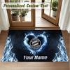 Crystal Velvet Square Rug Custom NameBayern Munich Pattern Non Slip Home Floor Decor Rug