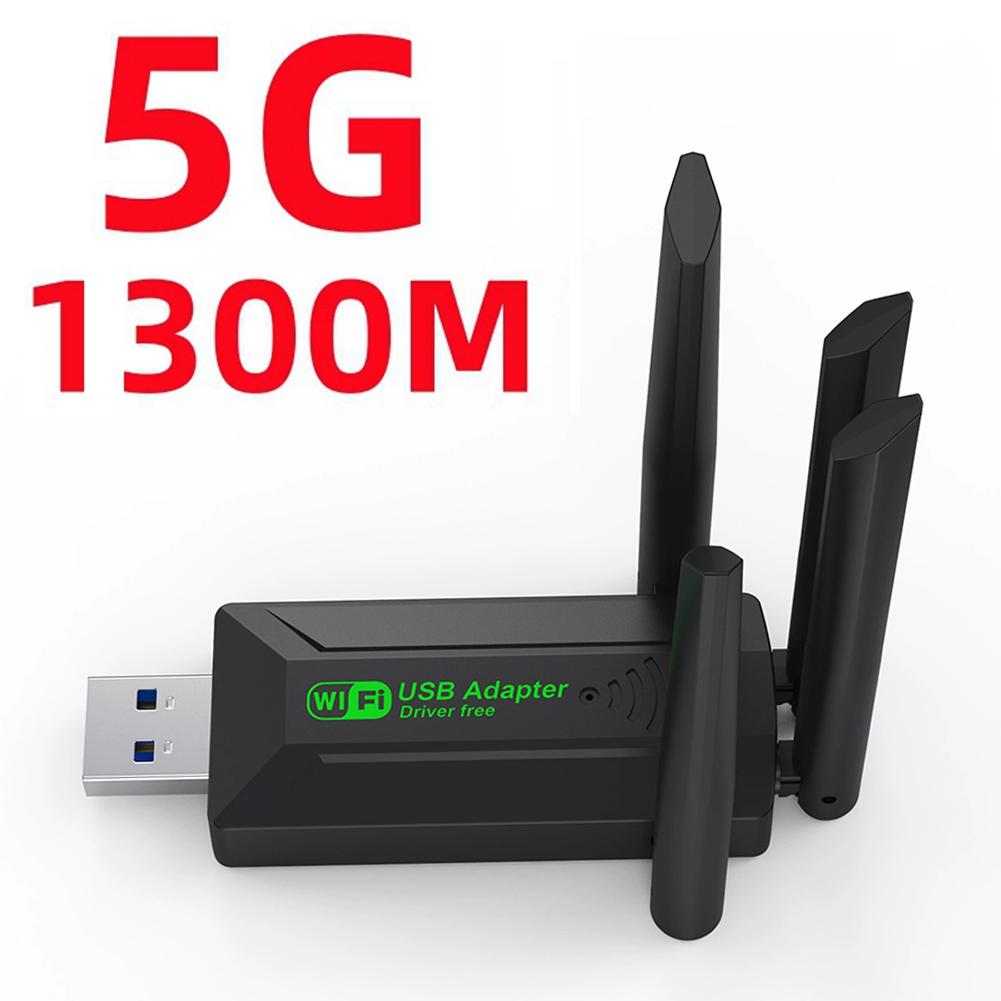 Dual Band 1200Mbps WiFi USB Adapter 2.4G+5Ghz Wi-Fi Dongle 4 Antenna 802.11AC USB3.0 High-Speed Wireless Card Receiver PC/Laptop
