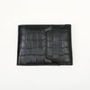 Men's Leather Wallet 3S Scrblk -Premium Black Croc Look Napa Leather Wallet with Coin Pocket & 6 Card Slots - Elegant Slim Bifold Wallet