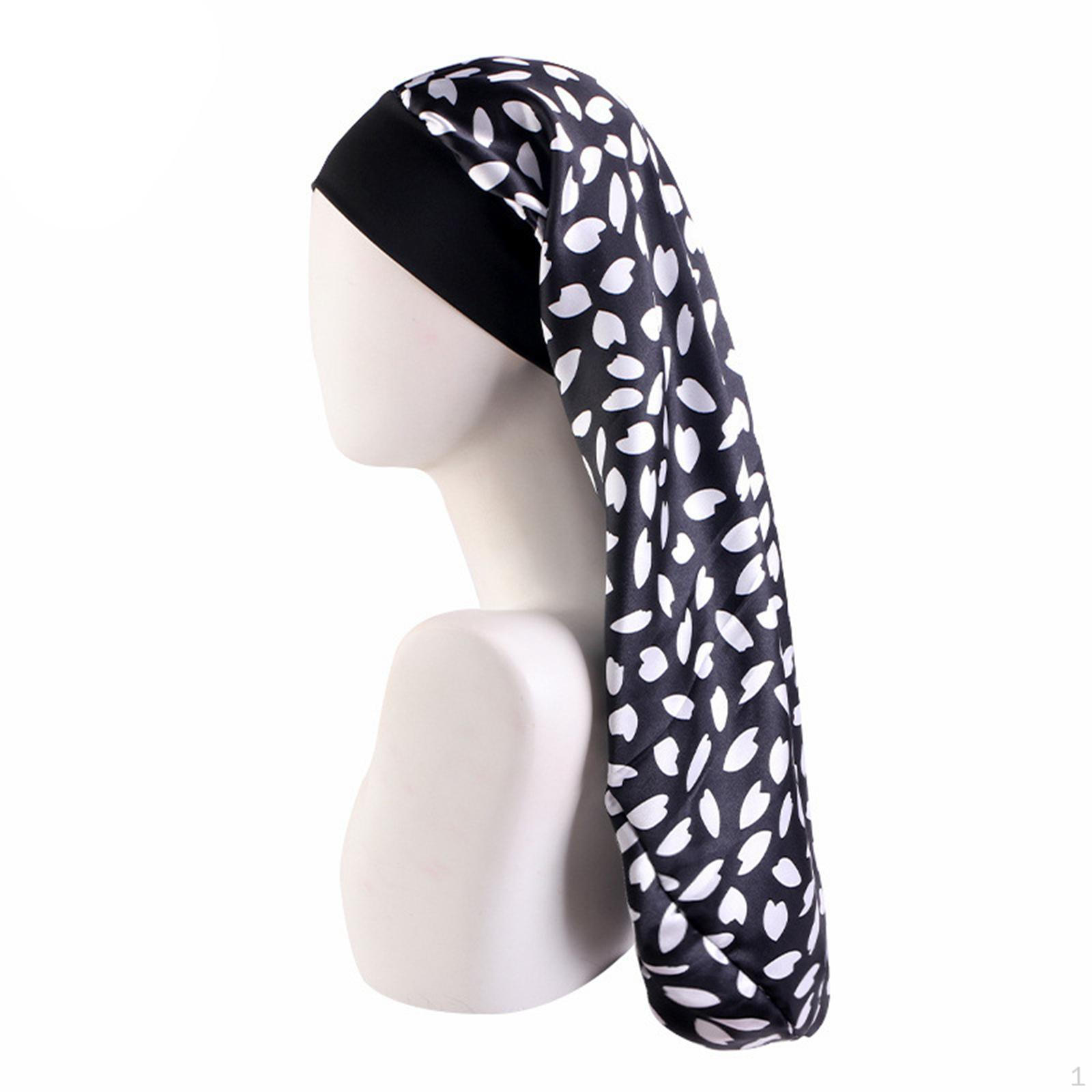 

Чепчик для длинных волос, переносная ночная шапочка для СПА и ванны Black White Heart