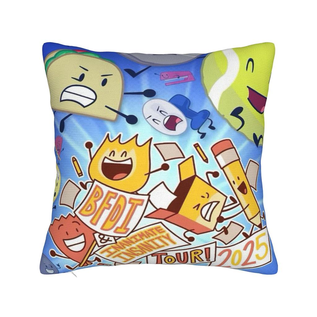 Decorative Pillow Cover BFDI Battle for Dream Island Merch Bed Pillow Case Cover Square Multi-Size
