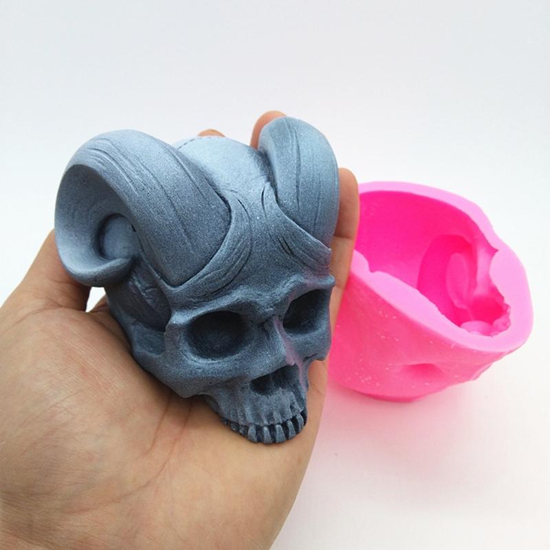 Devil Horns Skull Silicone Mold Keychain Resin Epoxy Craft Polymer Clay Craft DIY Ornament Jewelry Candles Making Tool
