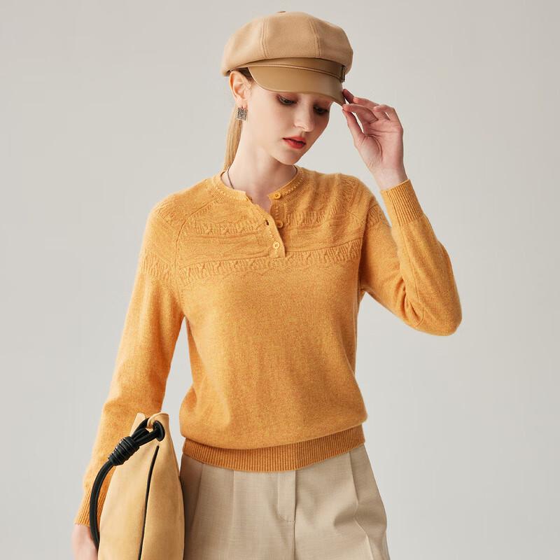 Zhao Jun Women's 100% Cashmere Half-Button Cable Knit Sweater