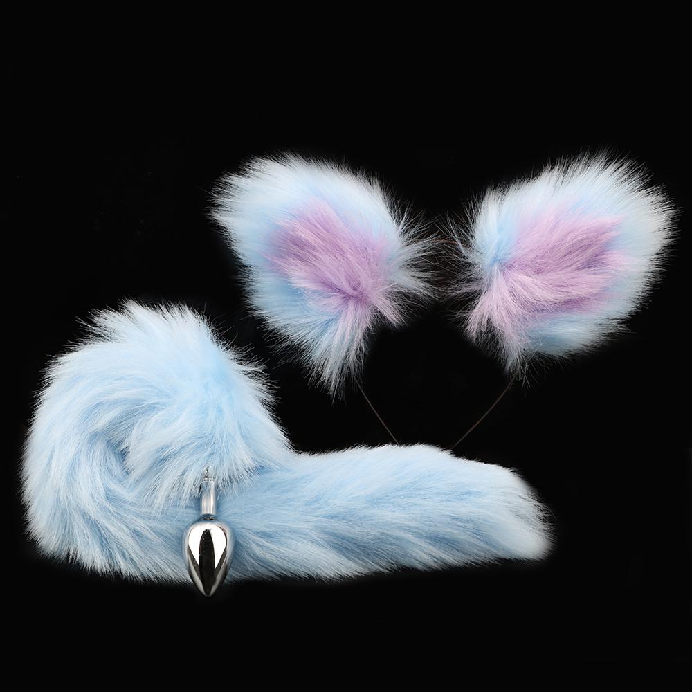 Prostate Massager Adult Games Sex Toys For Women Men Couples Smooth Touch Anal Plug With Cat Ears Headbands Fox Tail Metal Butt Plug