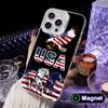 USA America Flag White Translucent MagSafe Mobile Phone Case for iPhone 17 16 15 14 13 12 11 X XR XS Air Pro Max Plus Cover
