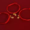 Red Rope Pet Collar With Lucky Charm Bell Pendant Cats Dogs Chinese New Festival Decor