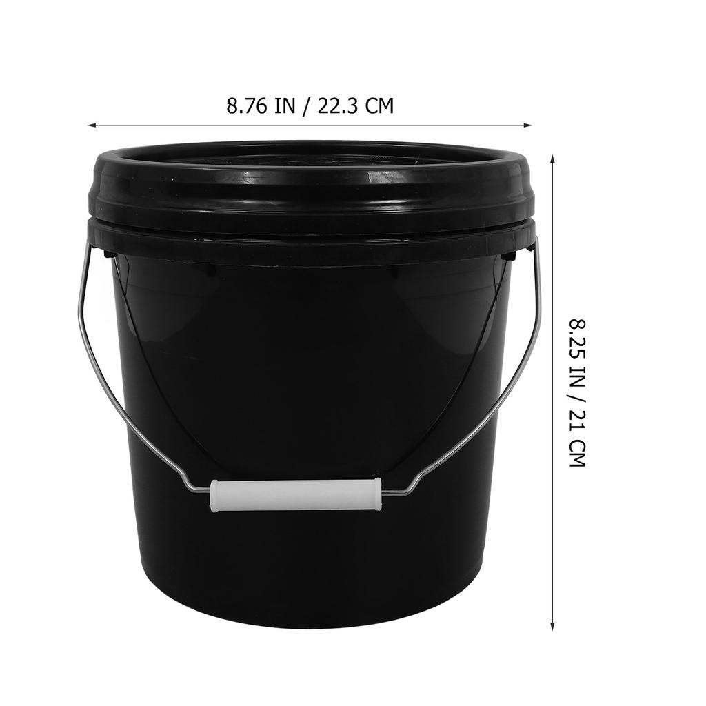 2Pcs Thickened Plastic Bucket with Lid Small Water Container Multipurpose Portable Sealed Bucket for Farm Gardening Cleaning