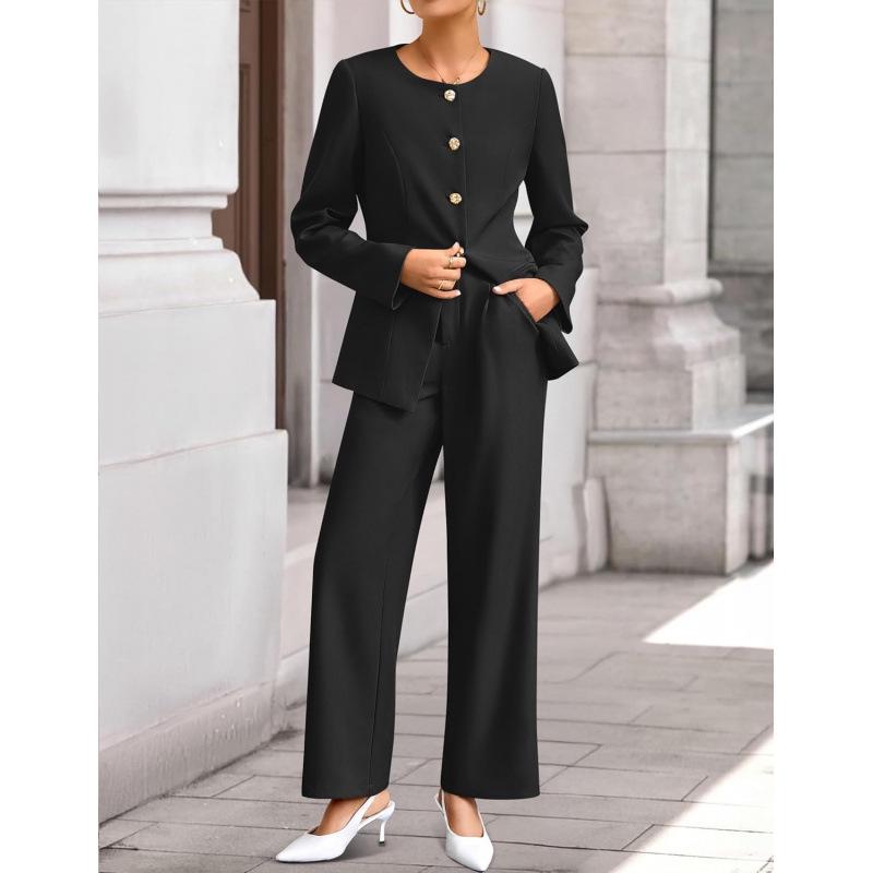 Europäisches & Amerikanisches Damenmode-Anzugset: Reversjacke & Hose