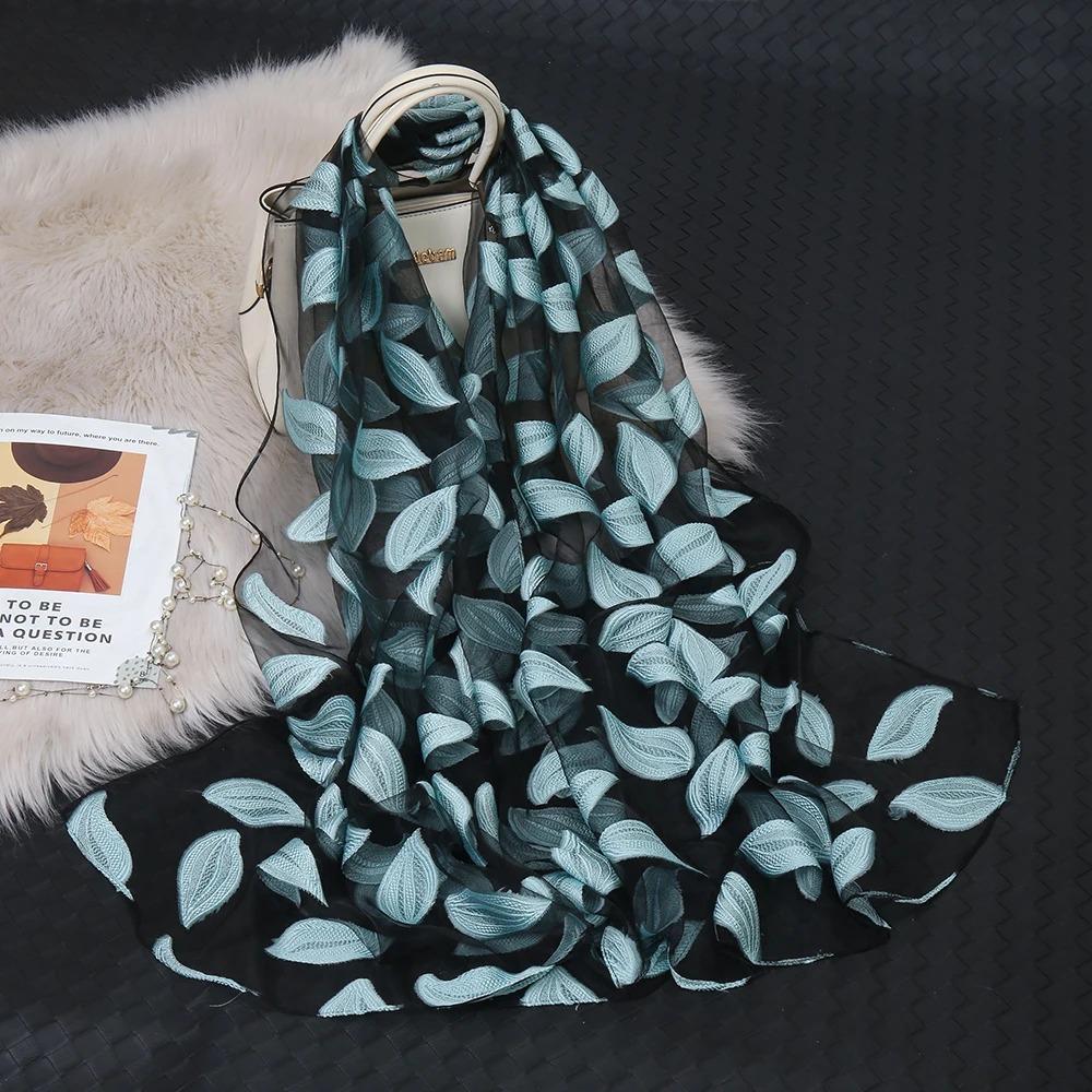 

Горячая Распродажа Шелковый Шарф Женский Летний Легкий Шарф Шаль Однотонная Бандана Пляжная Органза Газовая Кружевная Ажурная Шаль Мусульманские Хиджабы