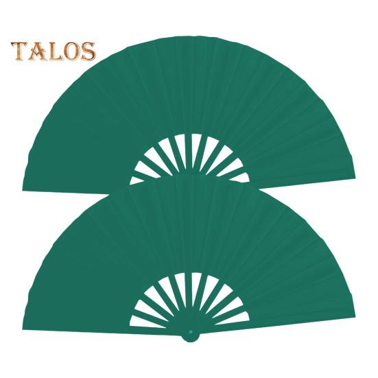 2Pcs Solid Color Folding Fan Kung Fu Stage Dance Performance Large Handheld Fan Portable Lightweight Summer Cooling Fan Decoration Party Accessories