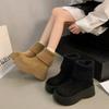 Fashion Boots Autumn and Winter New Matte Retro Small Muffin Thick-soled Height-increasing and Thin Elastic Socks Boots