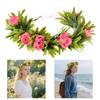 Soft Cloth Flower Headband With Realistic Blossoms In 4 Colors For Beach Photography