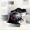 For Witch,Castle,Ravens-Themed Flannel Blanket, Glam Style, Digital Print, All-Season Comfort, Tear-Resistant, Knitted Craftsmanship, Polyes