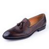 Mode Handgefertigt Bequem Lässig Lederschuhe Businessschuhe Herren Echtes Leder Quasten Loafer Kaffee Formeller Schuh Brogue Druck Männlich