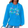 Women's Fashion Loose Hooded Pullover Long Sleeve Plaid Sweatshirt With Drawstring, Drop Shoulder, Pocket, Christmas Print Top