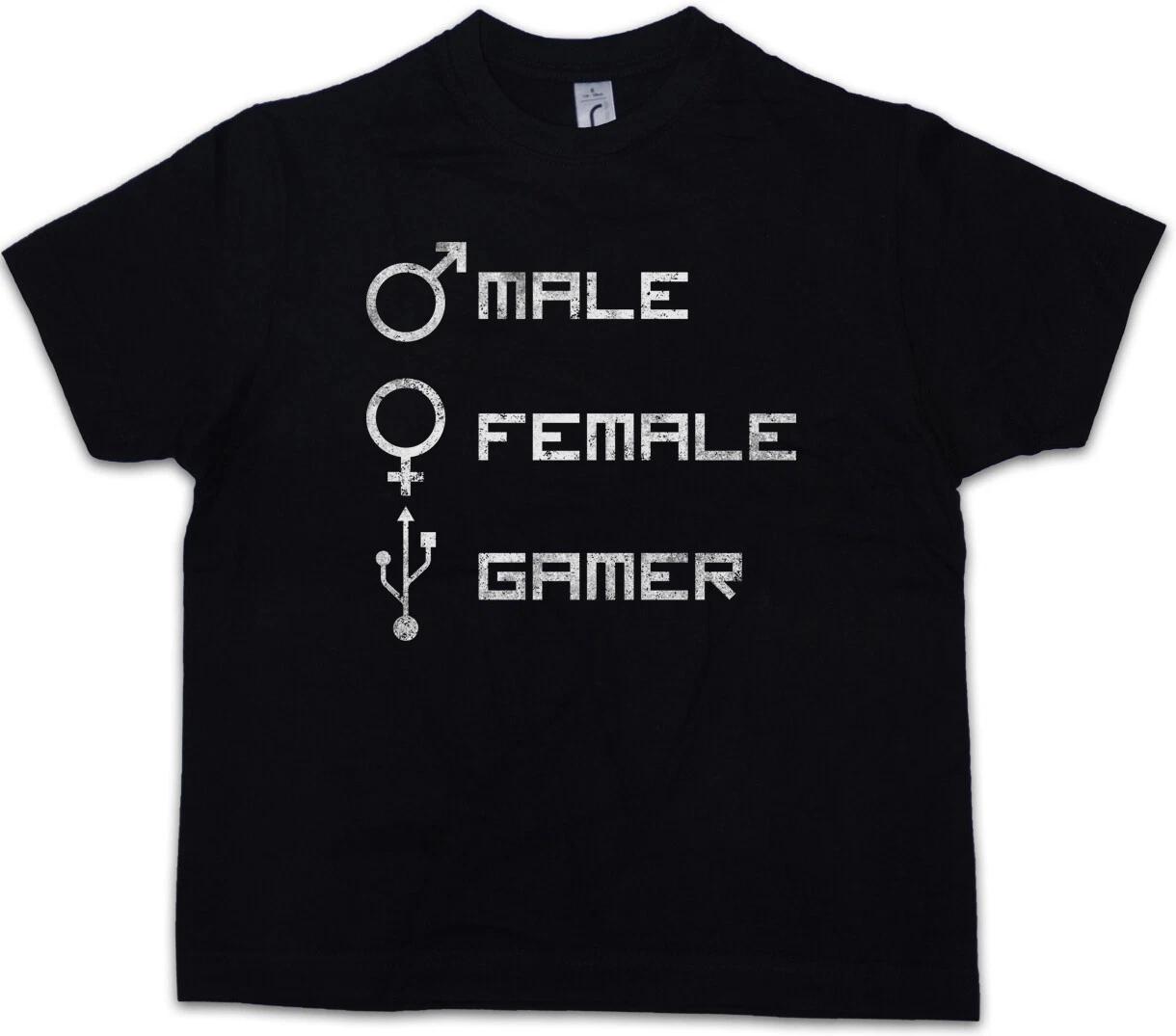 MALE FEMALE GAMER Kids Boys kids boys T-Shirt Fun Gamer Gaming Admin Icon Player 160