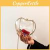 Trendy Street Style Mini Heart-shaped Clear Acrylic Clutch Bag With Stitching
