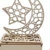 Eid Mubarak Decorations Wooden Ramadan Ornament Tabletop Decor Plaque Craft With 3D Openwork Carving