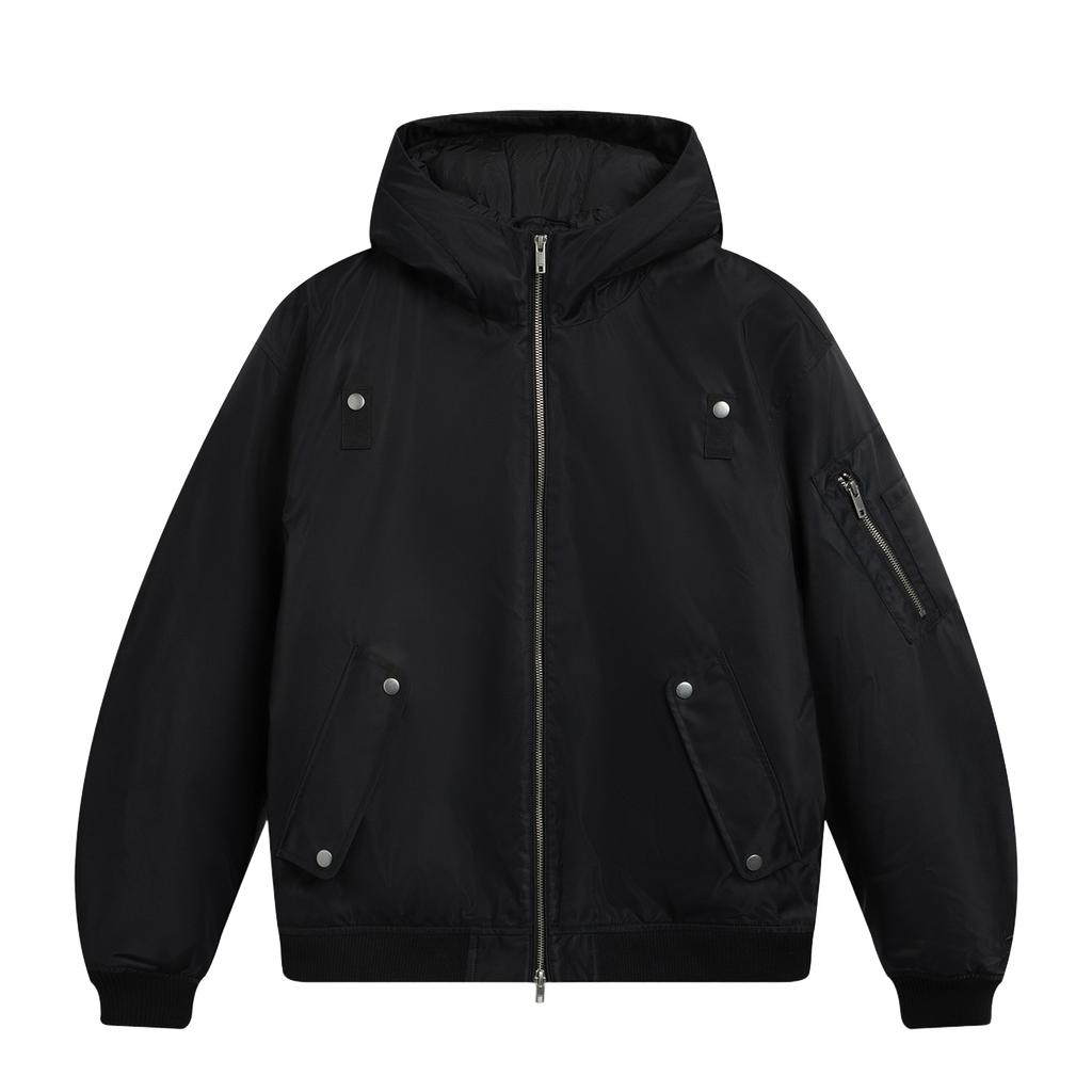 Li Ning Sports Lifestyle Series Hooded Logo Couple Cotton Jacket Unisex Jacket AJMV397-1