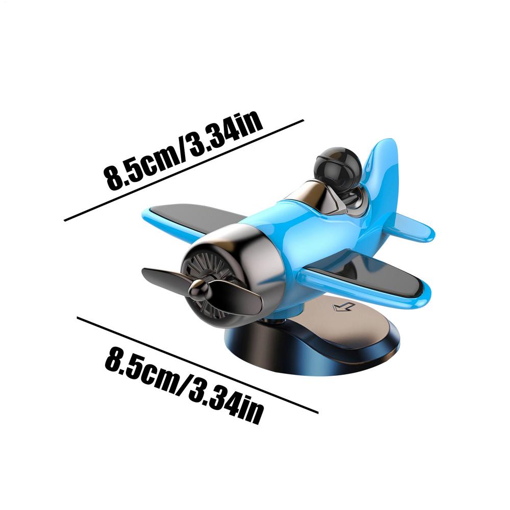 Solar Airplane Car Ornaments Dashboard Interior Decor Dash Airplane Solar-Powered Dynamic Rotating Car Dashboard Ornament