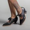 Spring European and American Hollow High-heeled Lace-up Women's Casual Shoes
