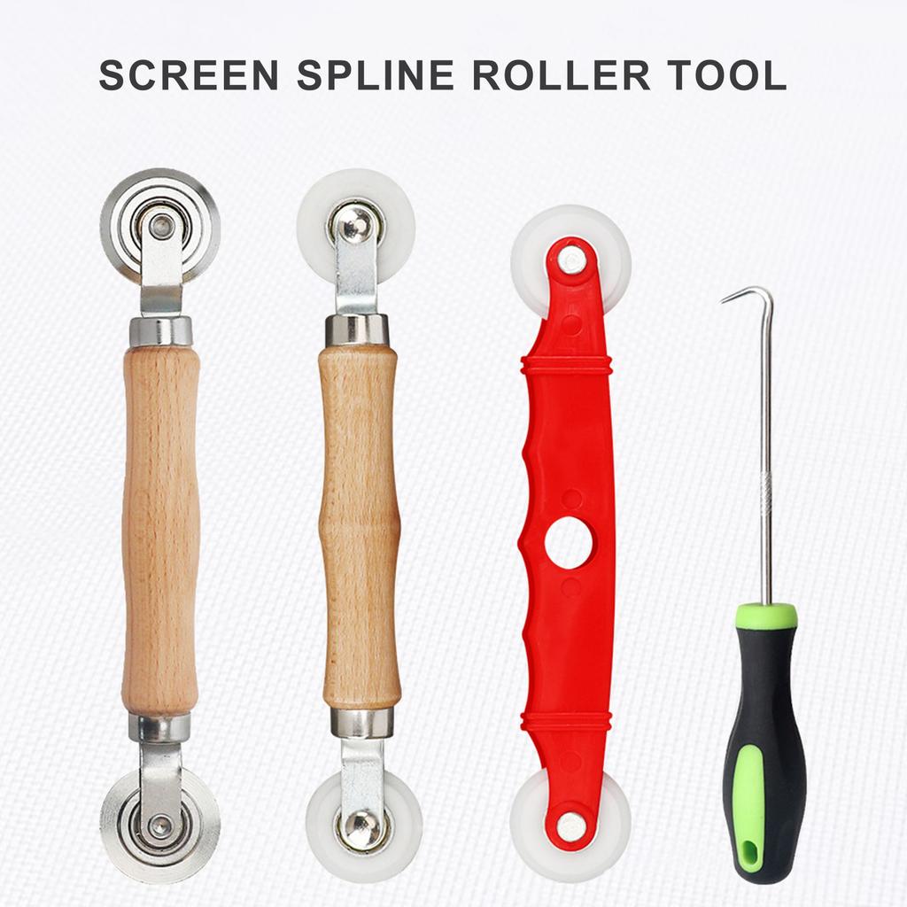 Screen Rolling Tool Spline Roller with Removal Hook Window Screen Repair Tool for Installing Window and Door Screens