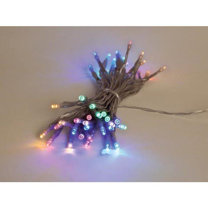 Guirlande Lumineuse Showlight - 5m - 40 LAMPES MULTICOLORES - Fil Transparent - Double Prise