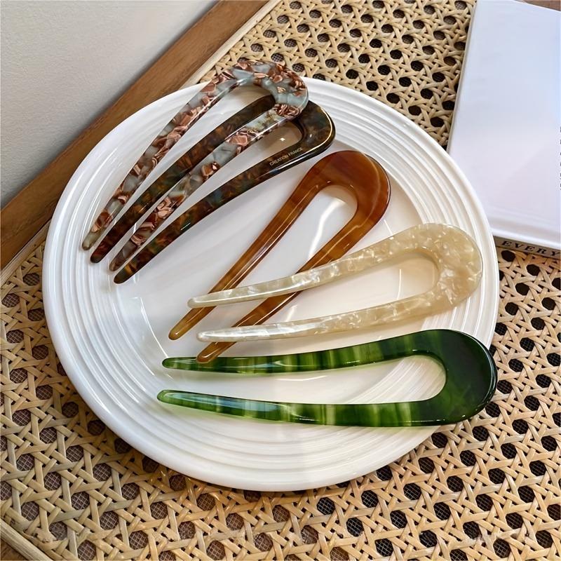 Elegant French U-Shaped Hairpin - Retro Hair Bun And Hairpin, Suitable For Thick Hair Headdress, Hairpin, Hair Fork, Girl Hairst