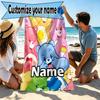 Custom Name Personalized Care Bears Print Beach Towel, for Trip Camping Beach Party Home Decor, Birthday Gift for Family & Friends