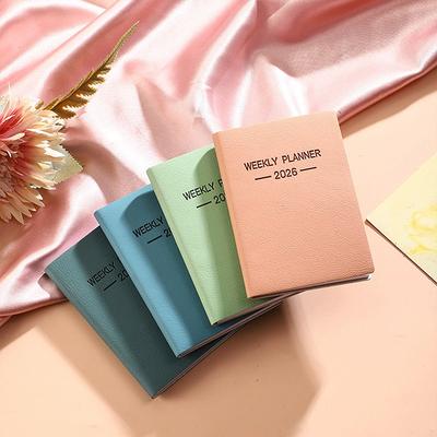 A7 Specification 2026 English Planner Book, Mini Portable Pocket Daily Schedule Book Thin Weekly Calendar