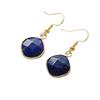 Natural amethyst geometric earrings, ear hooks, earrings, Japanese and Korean designers, real gold-plated popular jewelry.