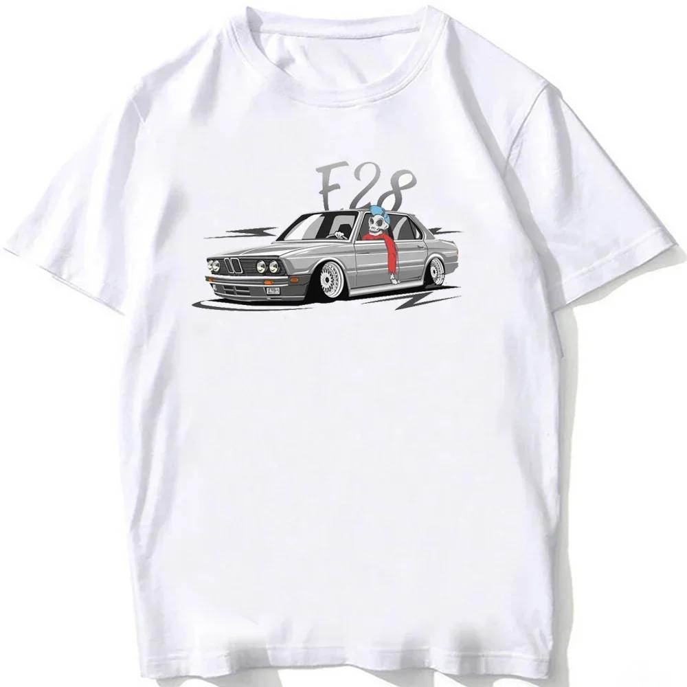 Retro Tyskland EUDM - E34 M5 T-shirts Sommar Herr Kortärmad Gammal Legend E30 M3 Klassisk Bil T-shirt Casual Toppar Vita T-shirts