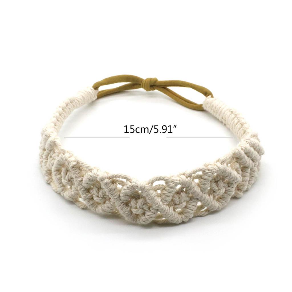 Elastic Cotton Rope Crochet Headband Bohemian Hand Woven Hairband Headwear