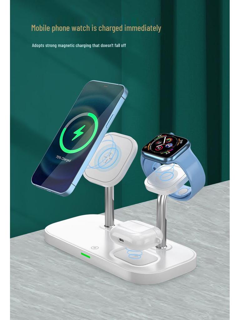 Magnetic 15W Wireless Charger for Apple Phones, Watches, & Earbuds