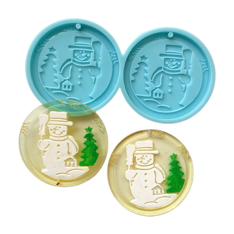 1 Pc/6 Pcs Christmas Theme Earrings Silicone Mold Suitable for Epoxy Resin Diy Craft Pendant Earrings Jewelry Making