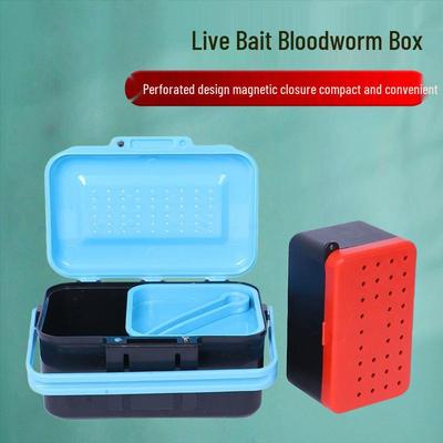 Portable Rainbow Worm Bait Box - Breathable Hanging Fishing Tackle & Lure Storage