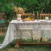 White Lace Party Tablecloth French Retro Valentine's Day Decorations Dining Table Cloth Rectangular Birthday Table Cover