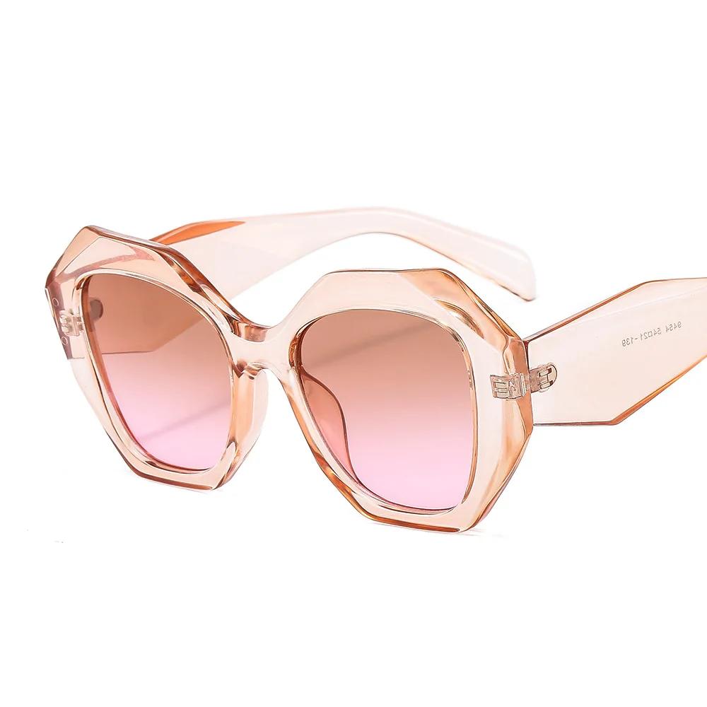 New Polygonal Fashion Sunglasses Retro Large Frame UV400 Protection Outdoor Skiing Gafas De Sol Hombre