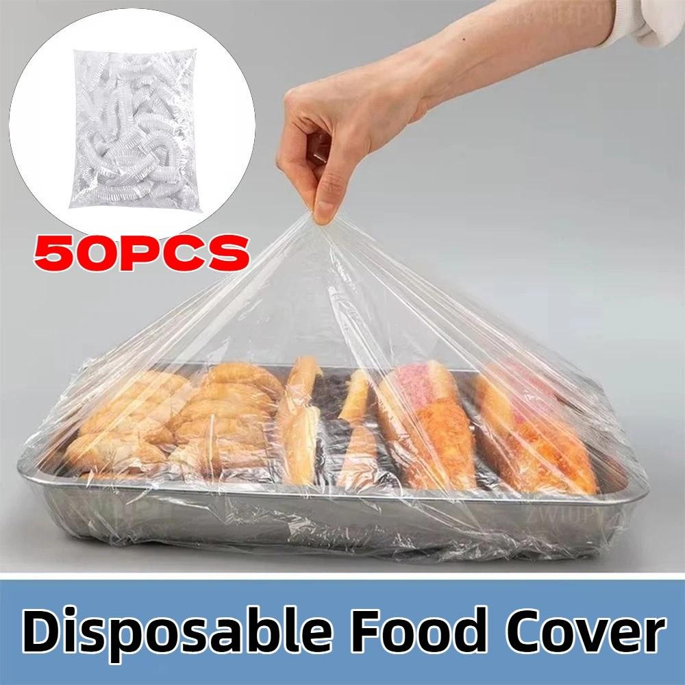 50Pcs/Pack Elastic Band Disposable Food Cover Plus Size Disposable Dust Cover  Kitchen Storage