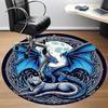 1pc Dragon Wolf Office Round Area Rug, Under Office Chairs Bedroom Living Room Home Decor, Room Deco, Available In Various Sizes