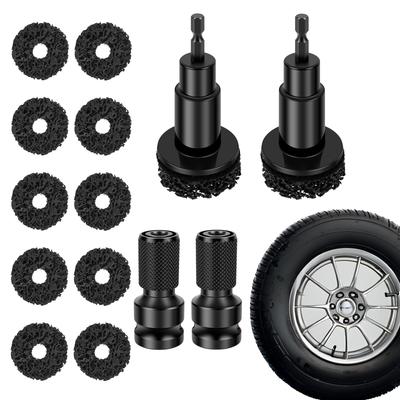 2 Set Car Wheel Hub Resurfacing Kit Brake Hub Cleaning Tool Car Rust Remover Cleaner Fits 1/2” Wrenches or Electric Drill