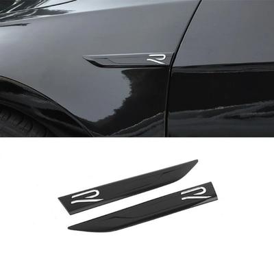 2 pièces/lot 20 cm X 2,9 cm Autocollant Badge R en ABS Aile Sportive Lame Latérale d'Aile Emblème Accessoires Pour Golf Polo Tiguan Rline R-Line